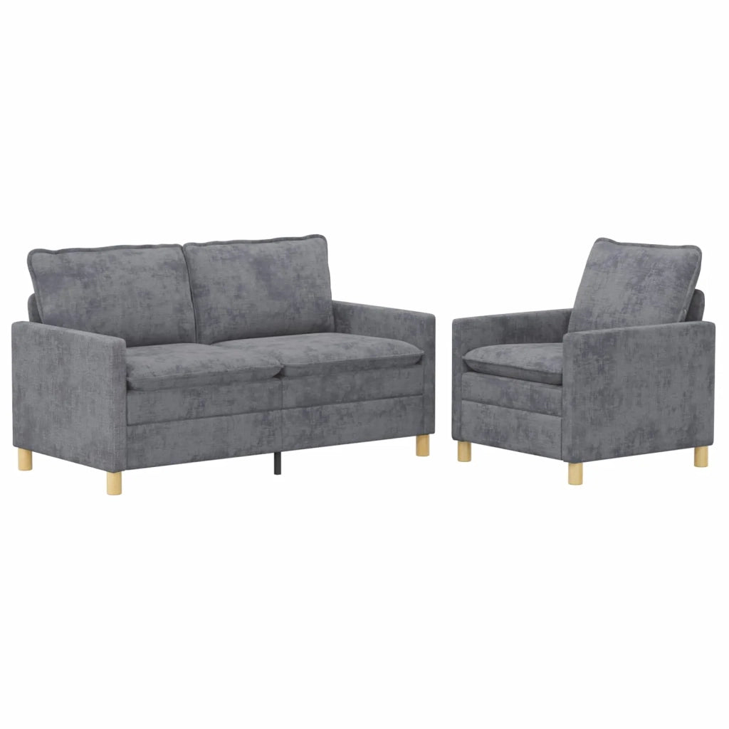 Set di divani 2 pcs Grigio Chiaro Poliestere 3417090