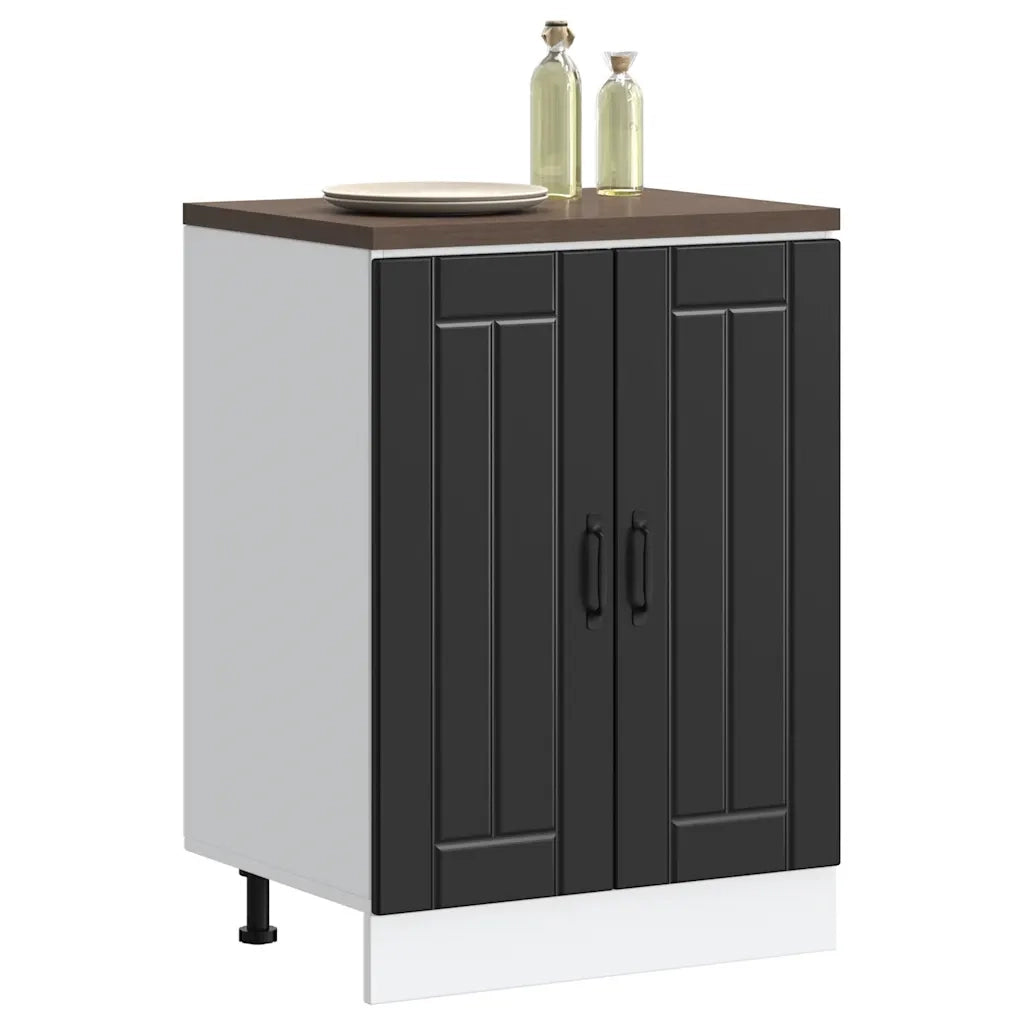 Mobile Base Lavello Lucca Nero in Legno Multistrato 853678