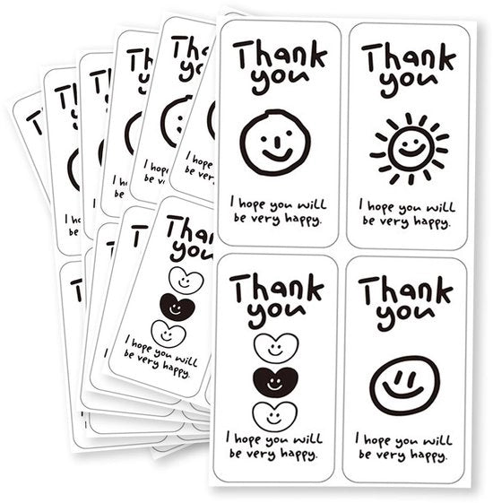 Sticker di ringraziamento personalizzabili da 100 per varie occasioni
