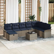 Set Divano da Giardino con cuscino 9 pcs Poly Rattan 3360276