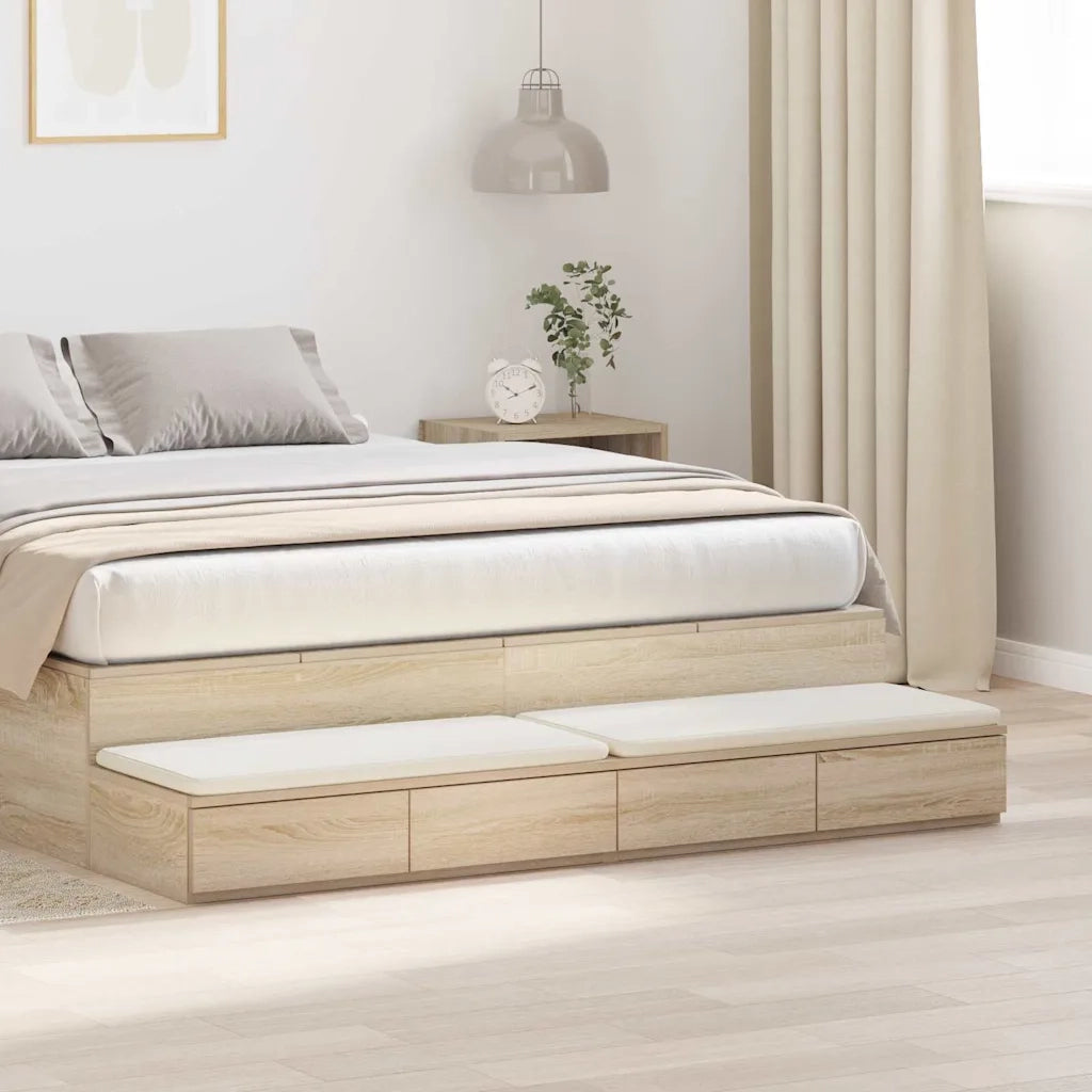 Cassetti per letto | Comodino | Armadio da Notte | Mobiletto da notte Rovere Sonoma 140 x 36,5 x 16,5 cm