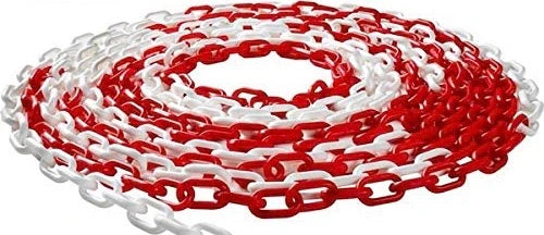 Catena 3 m Colonnine in PVC Bianco Rosso