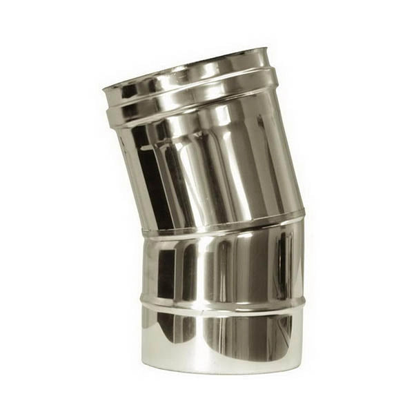 Curva 15 canna fumaria DN 160 tubo acciaio inox 316