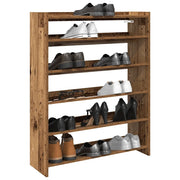 Scarpiera-Scaffale per scarpe Legno Antico 80x25x100 cm in Legno Multistrato