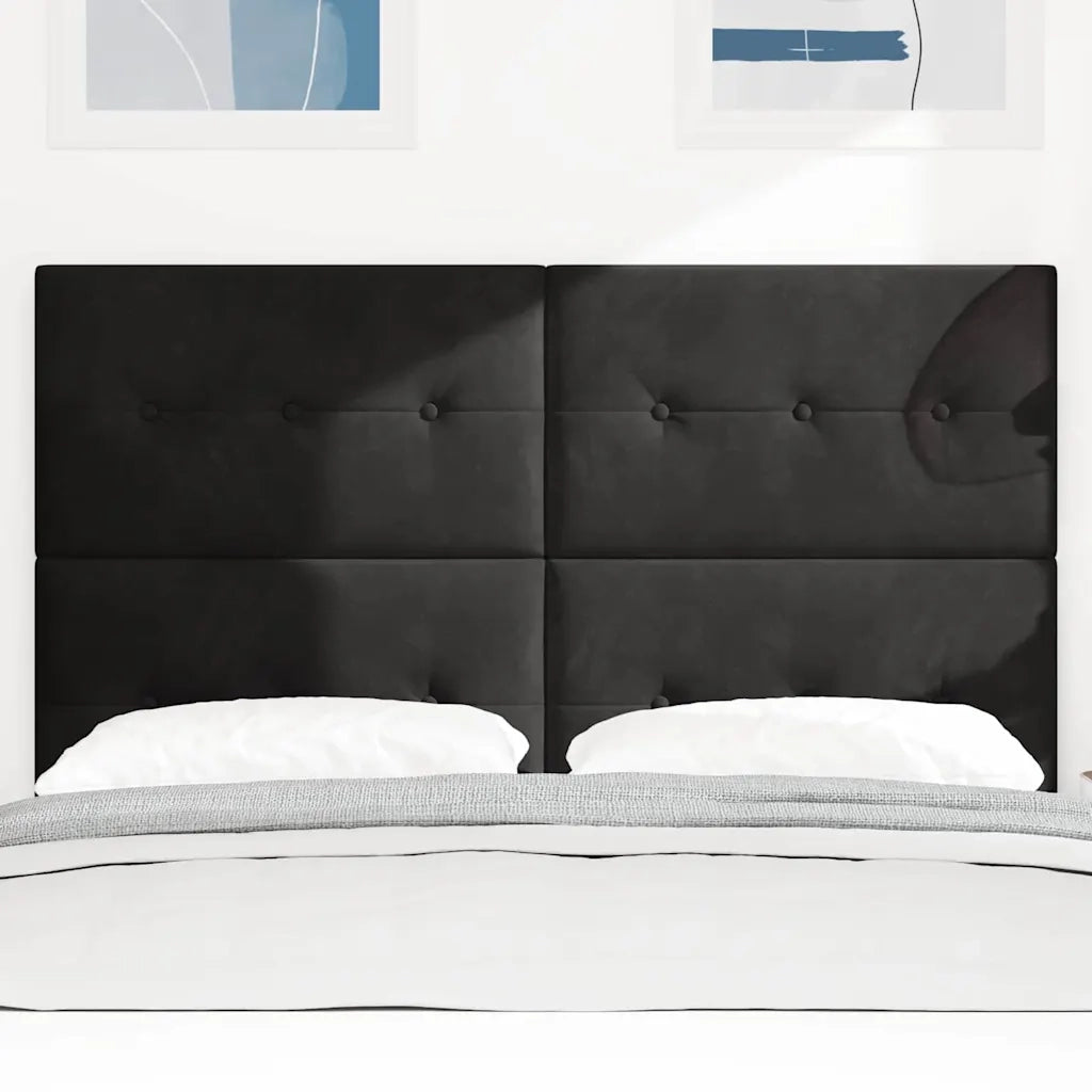 Testiera | Testata LED con strisce LED Nero 160 cm Velluto