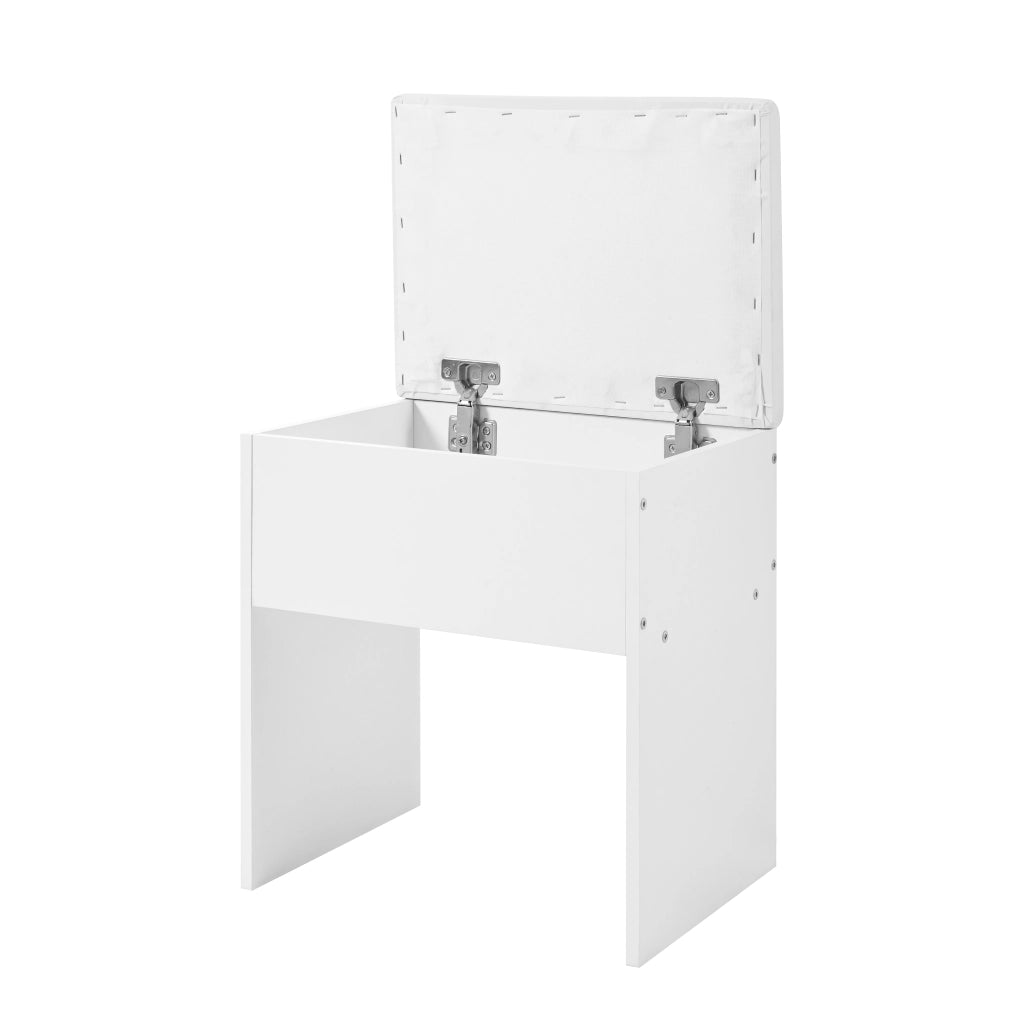 TOELETTA con specchio LED 105x152x40 cm bianco, 6 cassetti e 4 ante