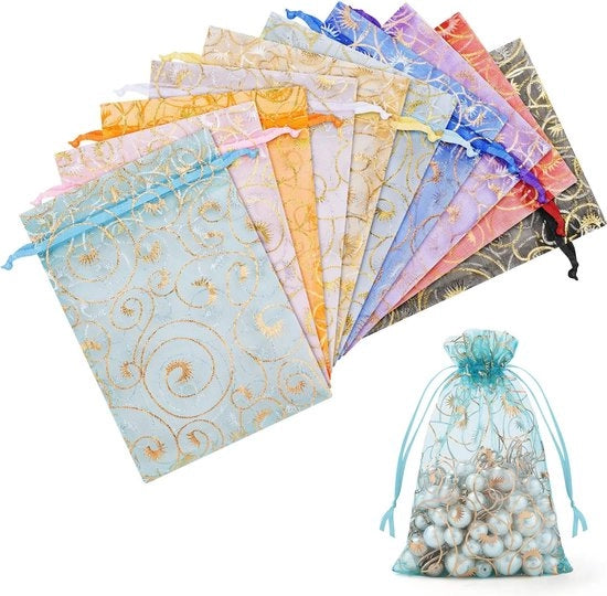 Confezioni per regali - 100 pezzi - 10 x 15 cm - 10 colori - regali di nozze - confezioni per oggetti decorativi - confezioni per dolci - confezioni per regali - regali per ospiti - baby shower - Natale - anniversario