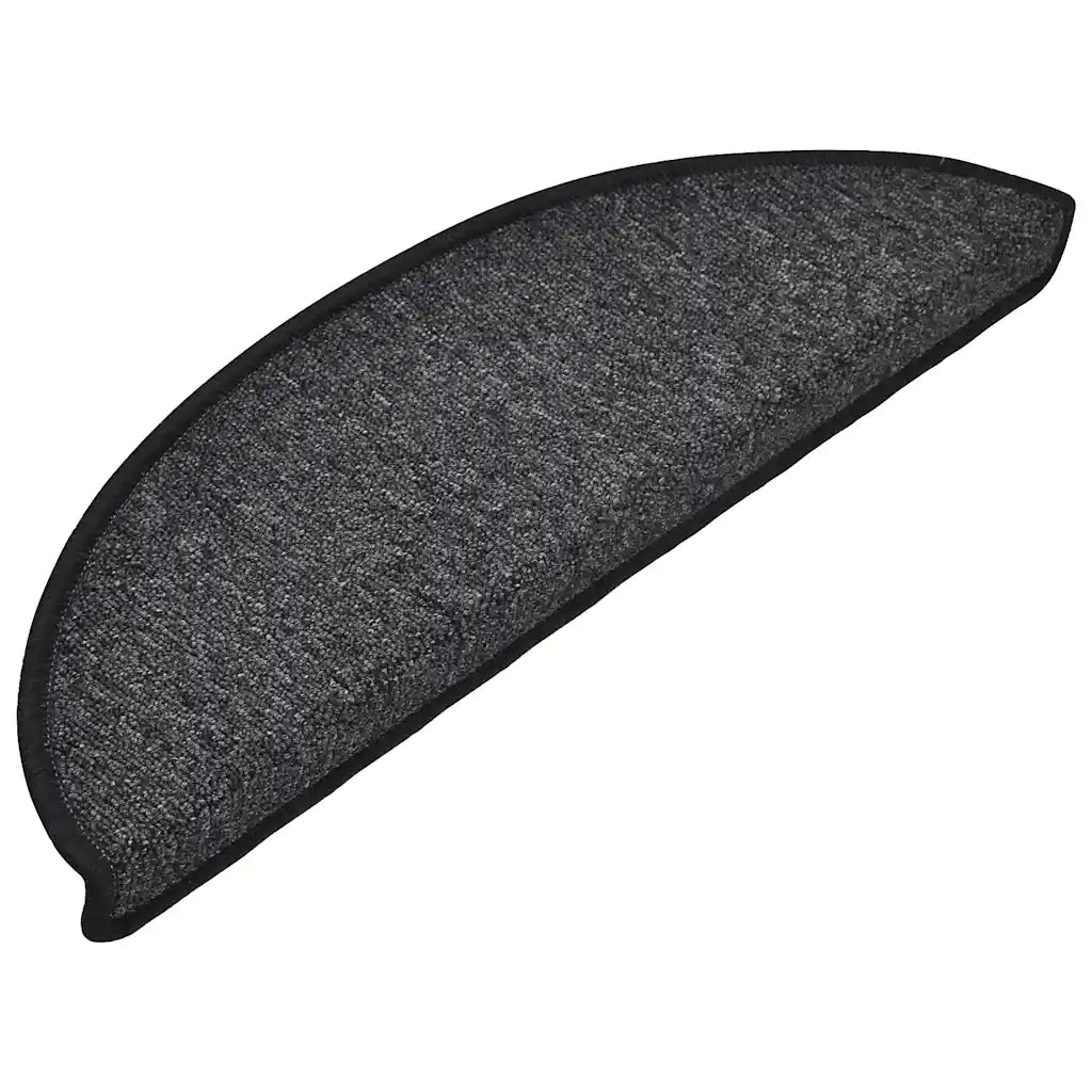 Tappetini per scale 20 pz 56x17x3 cm Antracite Semicircolari 3365781