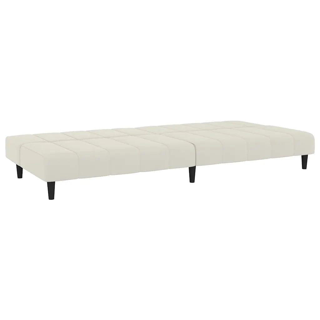 Divano Letto a 2 Posti Crema in Velluto 375772
