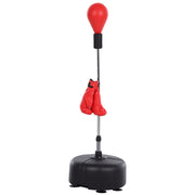 Sacco da boxe regolabile in altezza ¨C Zephmum ¨C Rosso, base riempibile, guanti inclusi