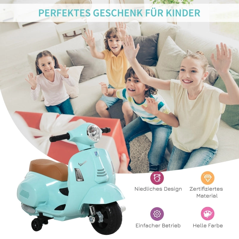 Monopattino/motocicletta per bambini VESPA, 1,5-3 anni, in metallo, blu-verde