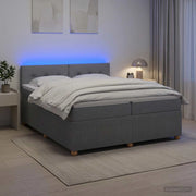 Letto box spring con materasso Grigio Chiaro 200 x 200 cm 3453009