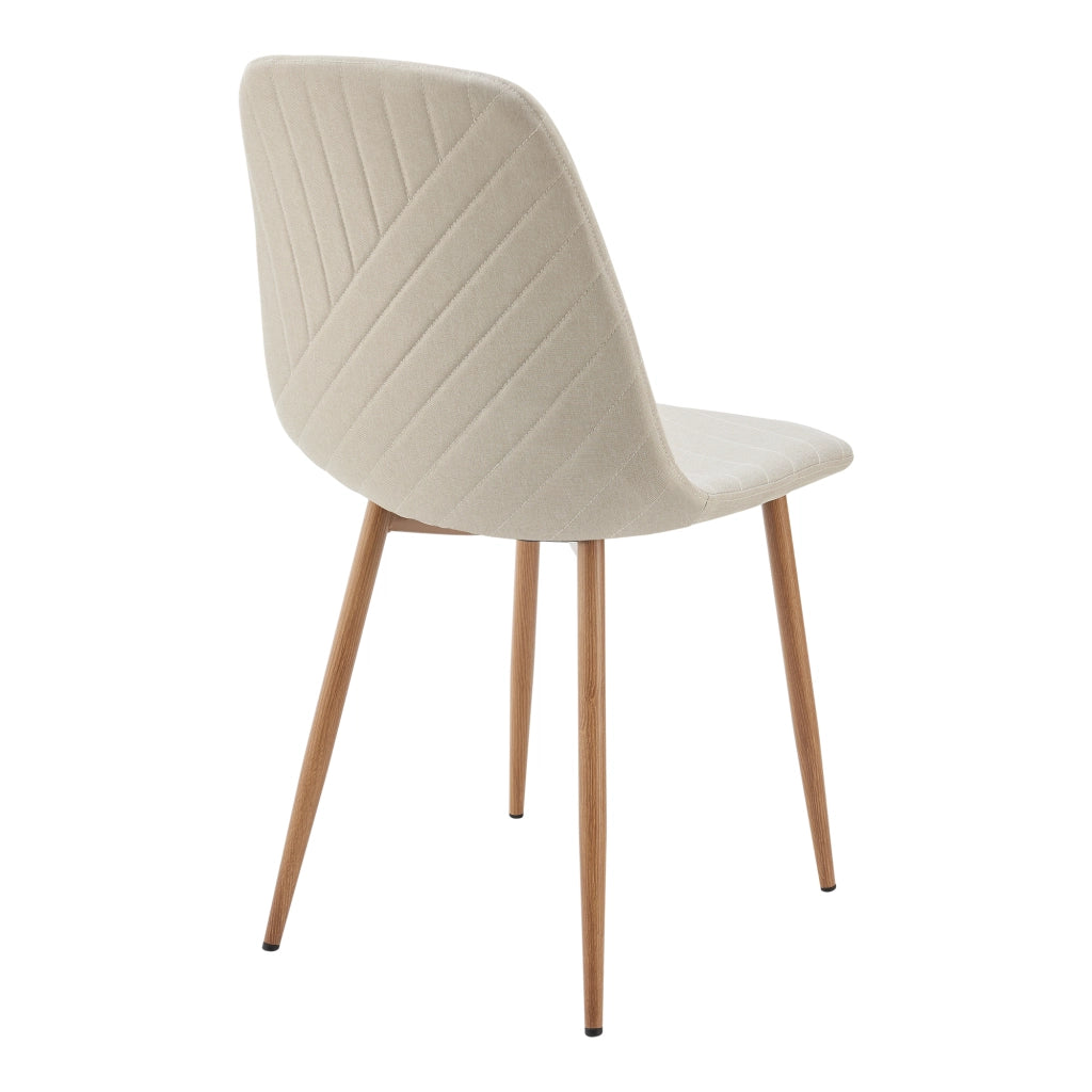 Set da Pranzo Hemnes Tavolo 140x80 cm in Effetto Rovere con 4 Sedie Beige [en.casa]
