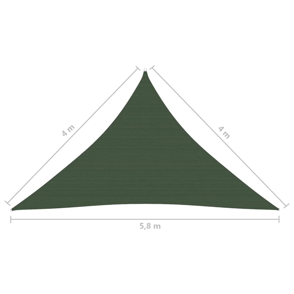Vela ombreggiante 160 g/m² 4 x 4 x 5,8 m HDPE verde scuro 02_0009433