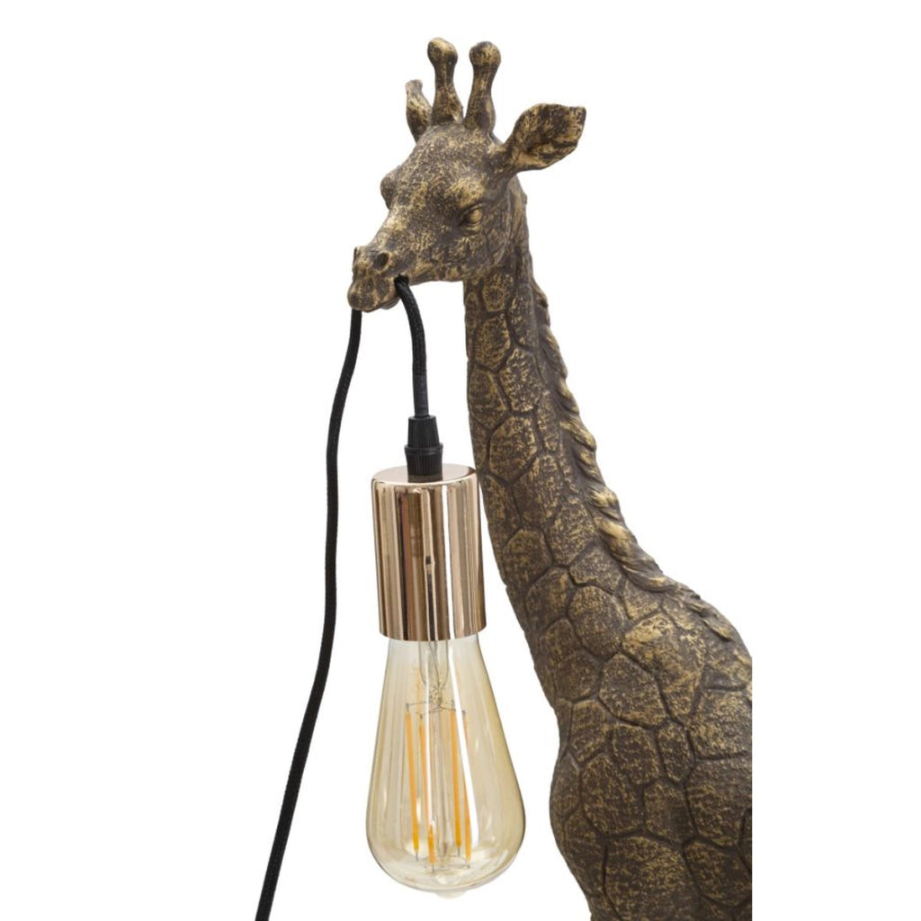 Lampada da tavolo Giraffa piccola in resina oro antico