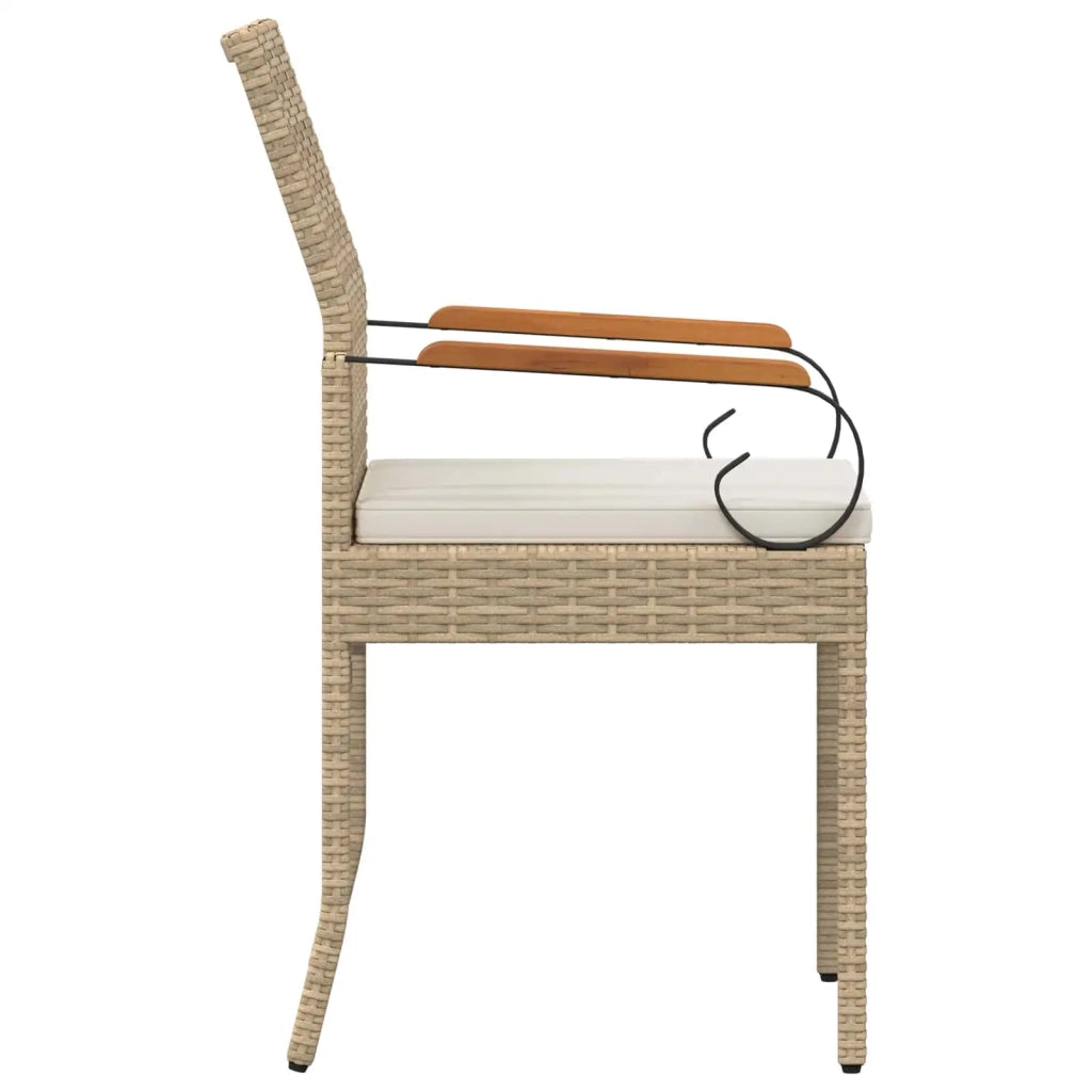 Sedie da giardino con cuscino 4 pz | Sedie da Esterno Beige e Bianco Crema