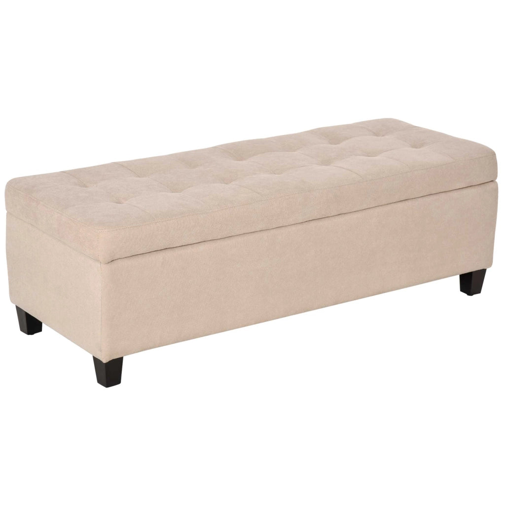Divano letto contenitore imbottito ¨C zephmum ¨C beige 125x49x41.5 cm