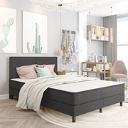 Letto a Molle Grigio in Tessuto 140x200 cm 287456