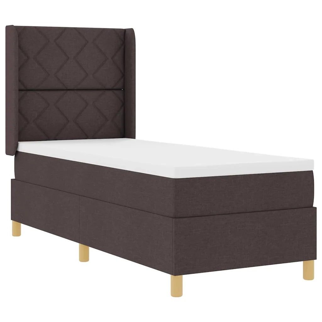 Letto a molle con materasso Marrone 140 x 200 cm Tessuto