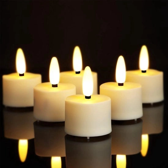 Luminarie a led - candele elettriche - 6 pezzi - con telecomando - fiamme intermittenti - candele ricaricabili - lumi da tavolo ricaricabili