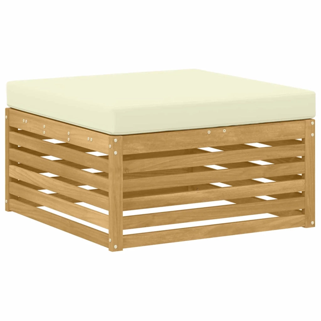 Set di divani da esterno 7 pz Bianco e Crema Poliestere 3390375