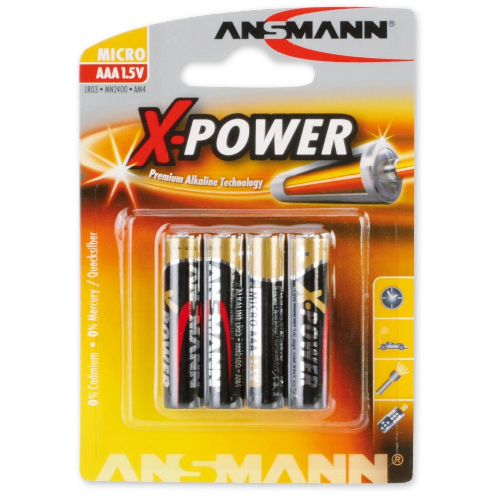 BATTERIA alcalina Ministilo ANSMANN X-POWER LR03 4 pz