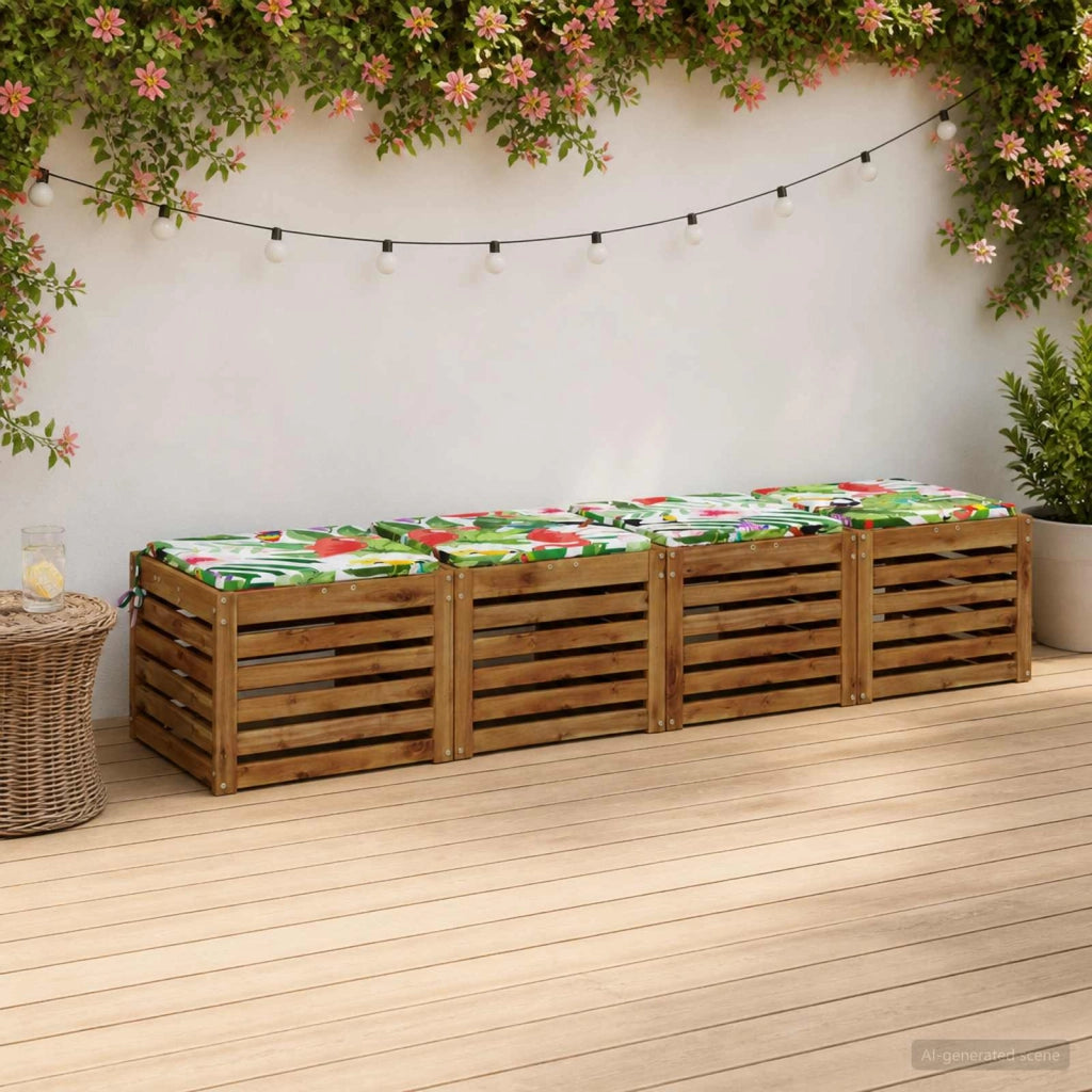 Cuscini per Sedia in 4 Pezzi SOEST 4 pz 100% Poliestere 944342