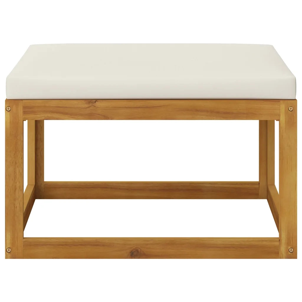 Set Divani da Giardino 4 pz con Cuscini Crema Massello Acacia 3057658
