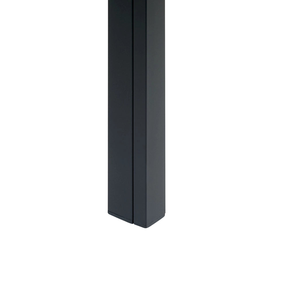 Set da Pranzo da Giardino Tavolo Rettangolare 2 Panche Telaio Alluminio anodizzato Legno Chiaro e Nero esterno terrazzo
