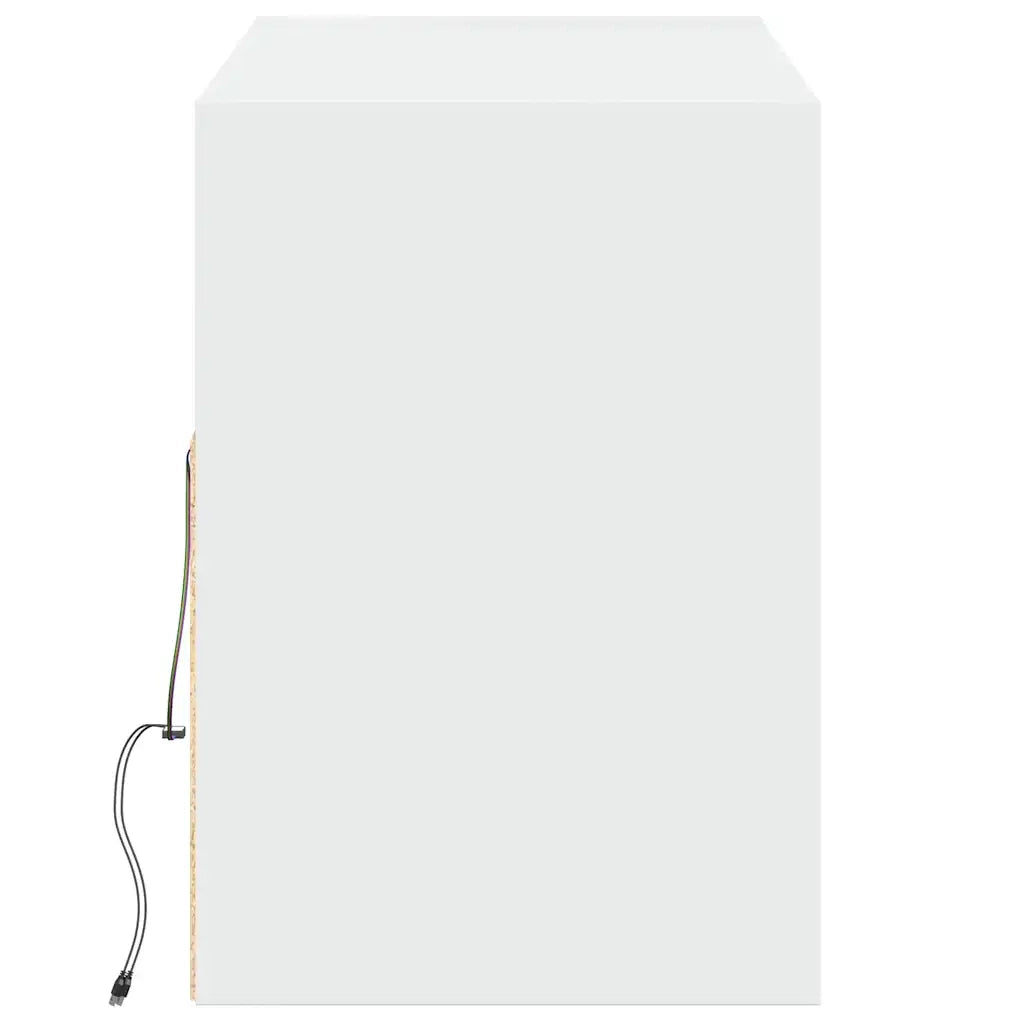 Mobile TV a Parete con Luci LED Bianco 130x31x45 cm 852341