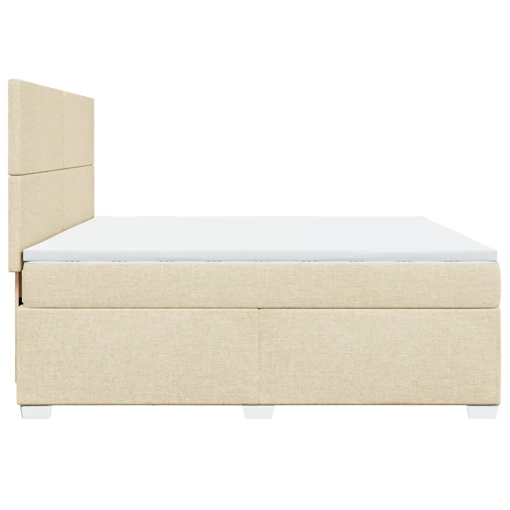 Giroletto a Molle con Materasso Crema 180x200 cm in Tessuto 3290565
