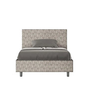 Letto una piazza e mezza con rete imbottito 120x210 tessuto Era 2 grigio Adele