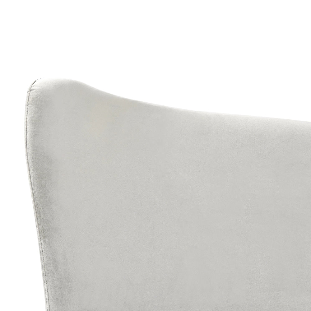 Letto in velluto grigio con struttura 180 x 200 cm gambe imbottite oro testiera stile glamour moderno