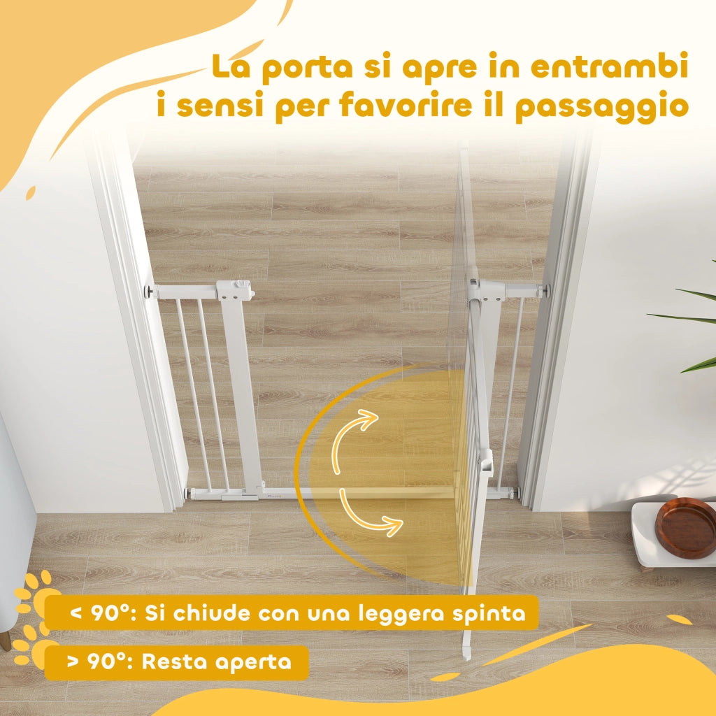 Cancelletto di Sicurezza per Cani e Gatti Regolabile ¨C Xylo ¨C Bianco 76-104x106cm