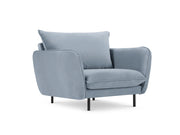 Cosmopolitan Design - Poltrona "Vienna" in velluto azzurro 
