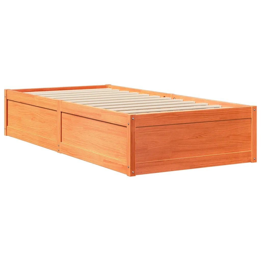 Letto singolo | Letto per adulti | Letto senza Materasso Marrone Cera 90x200 cm Legno di Pino