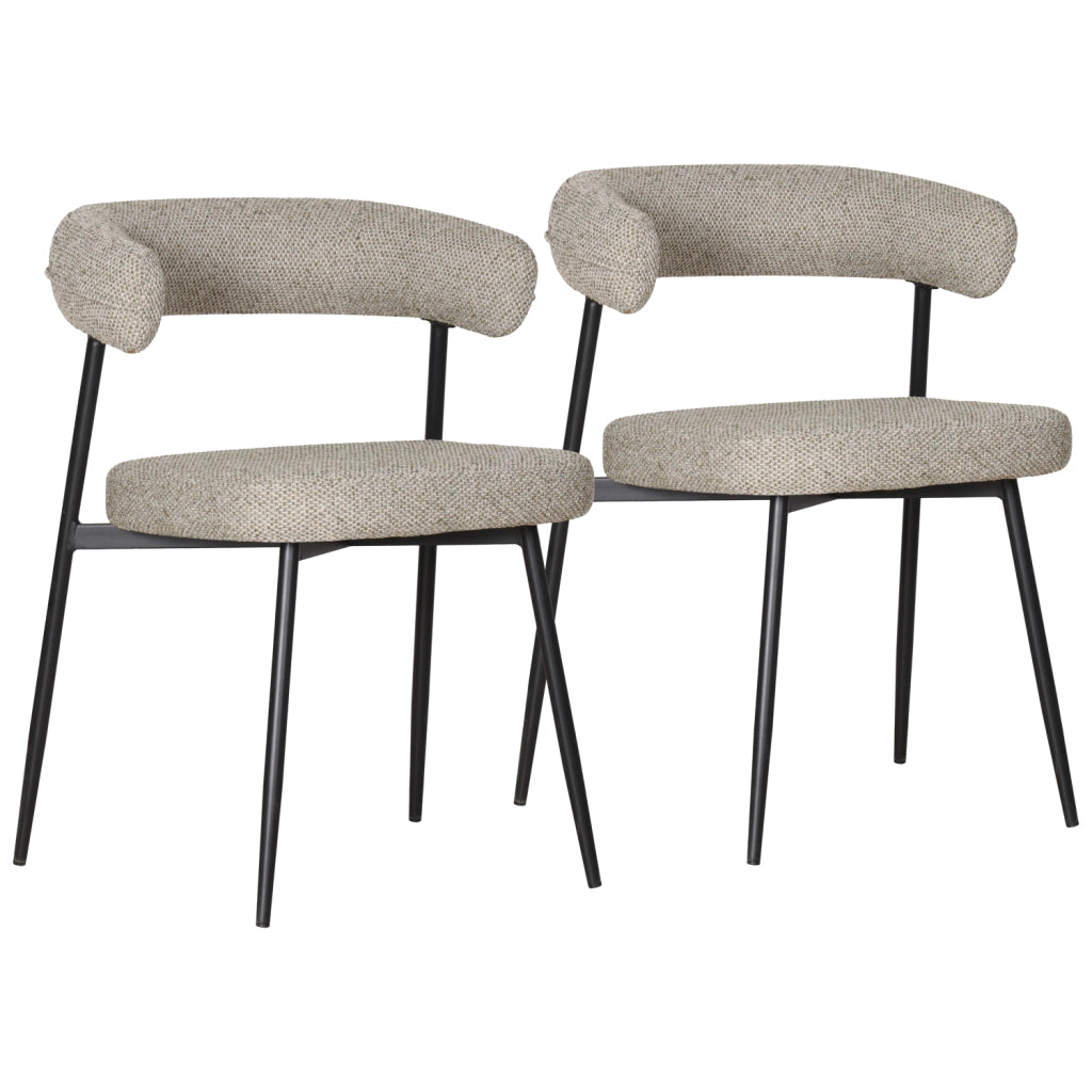 Set di 2 sedie in tessuto verde screziato THEA