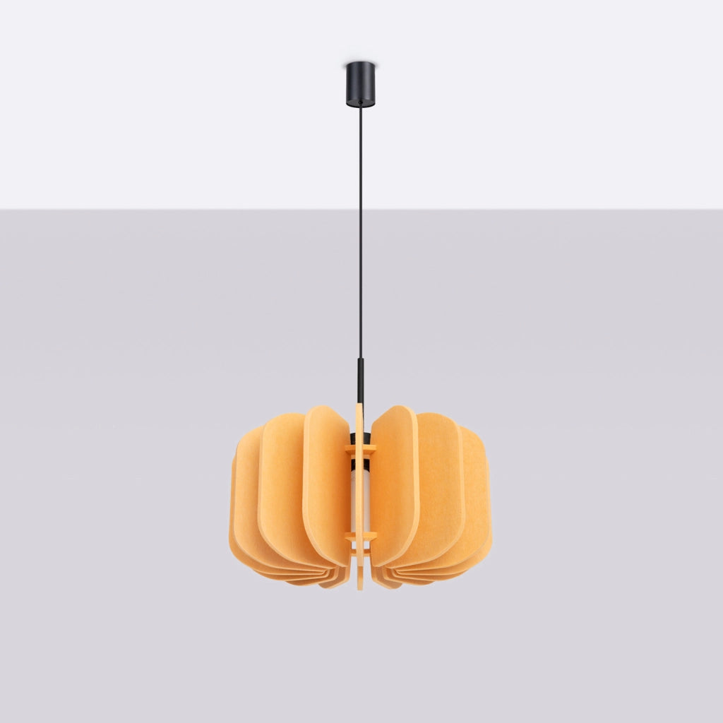 Lampada a sospensione e da terra moderna MULA con paralume in feltro da 45 cm, struttura nera