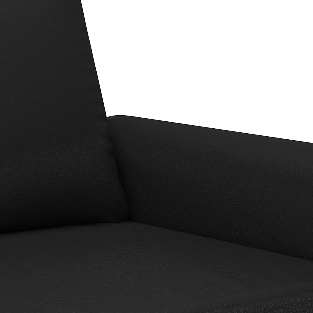 Divano a 2 Posti-Sofa 2 Posti Nero 140 cm in Similpelle 724468