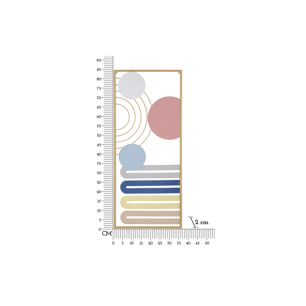 Remio, Quadro Figure Geometriche, 38x84h cm Multicolore