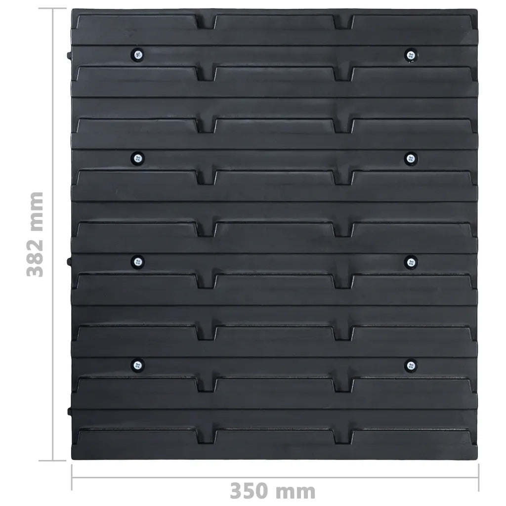 Kit Contenitori 96 pz con Pannelli a Parete Rosso e Nero 150806
