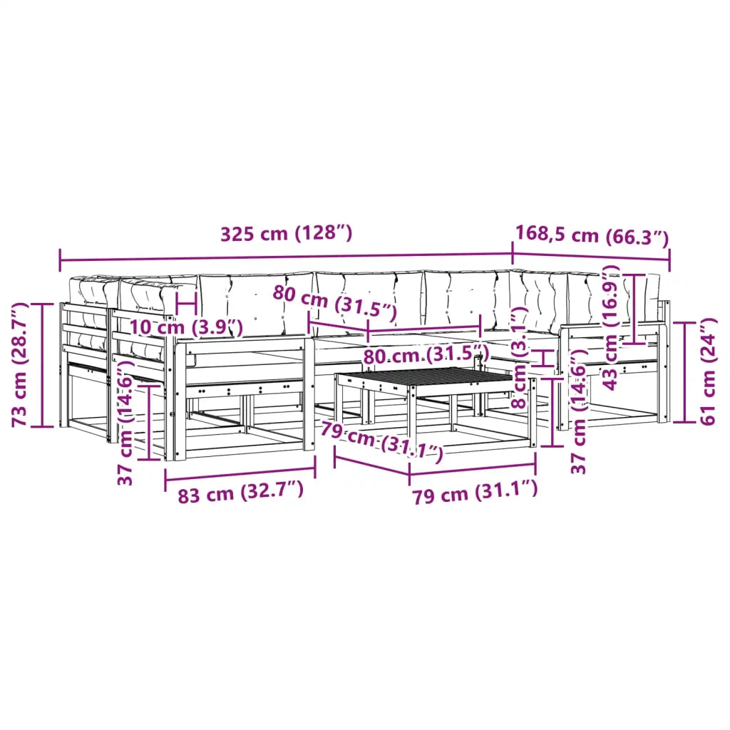 Set di divani da esterno 5 pz Bianco e Antracite 3386121
