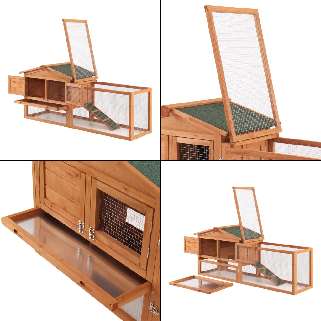 Conigliera a due livelli 68 x 156 x 52 cm abete naturale 03_0006809