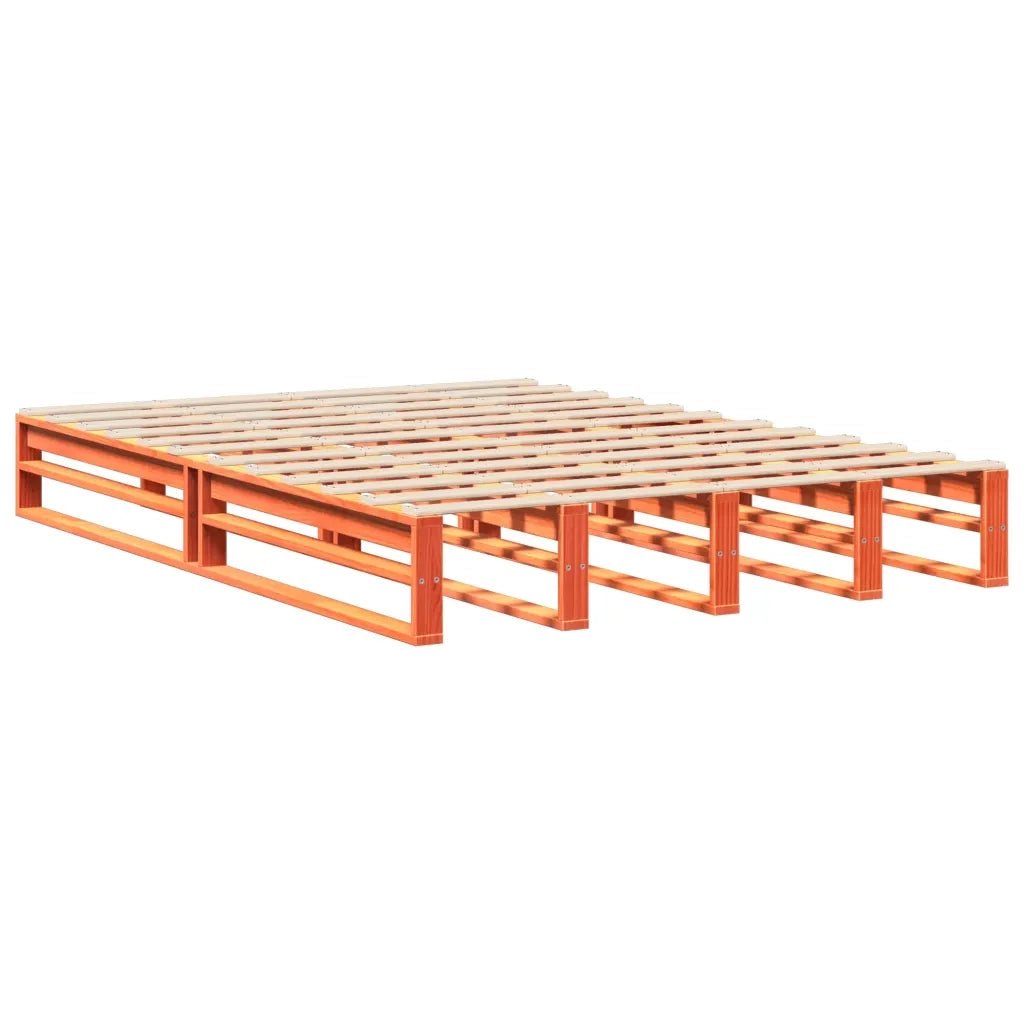 Letto senza Materasso Marrone Cera 150x200 cm in Legno di Pino