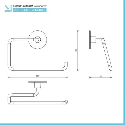 Set accessori a muro 6 pezzi in acciaio cromato e viti incluse  Idea