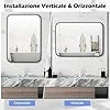 Specchio da Parete, Specchio da Bagno Rettangolare Moderno 70 x 50 x 2 cm con Cornice in Alluminio, Viti di Espansione per Sogiorno, Camera da Letto e Ingresso, Nero