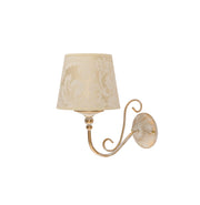 Applique classica oro/bianco con paralume ecru 1xE27 15W