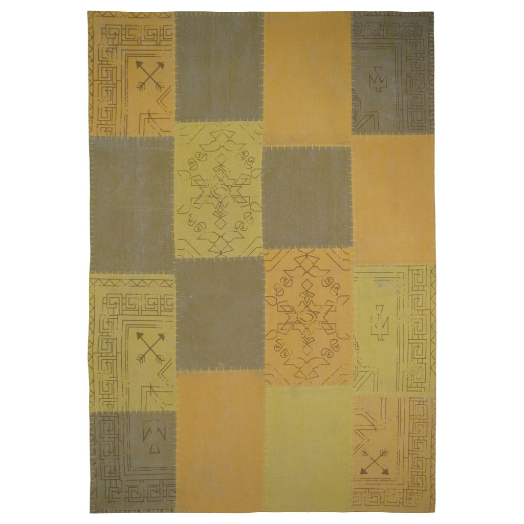 Tappeto Lyrical 200 in cotone stile patchwork vintage giallo