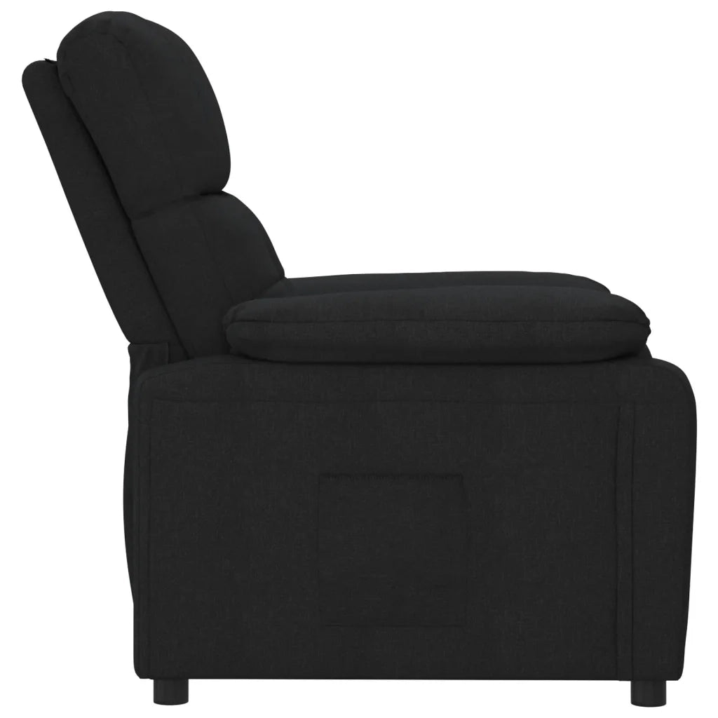 Poltrona Reclinabile in Tessuto Nero 348277