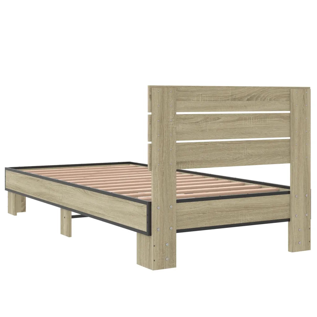 Giroletto Rovere Sonoma 90x190cm in Legno Multistrato e Metallo 845753
